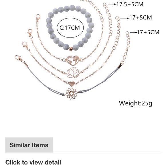Gray And Gold Stackable Bracelets - Picture 4 of 7